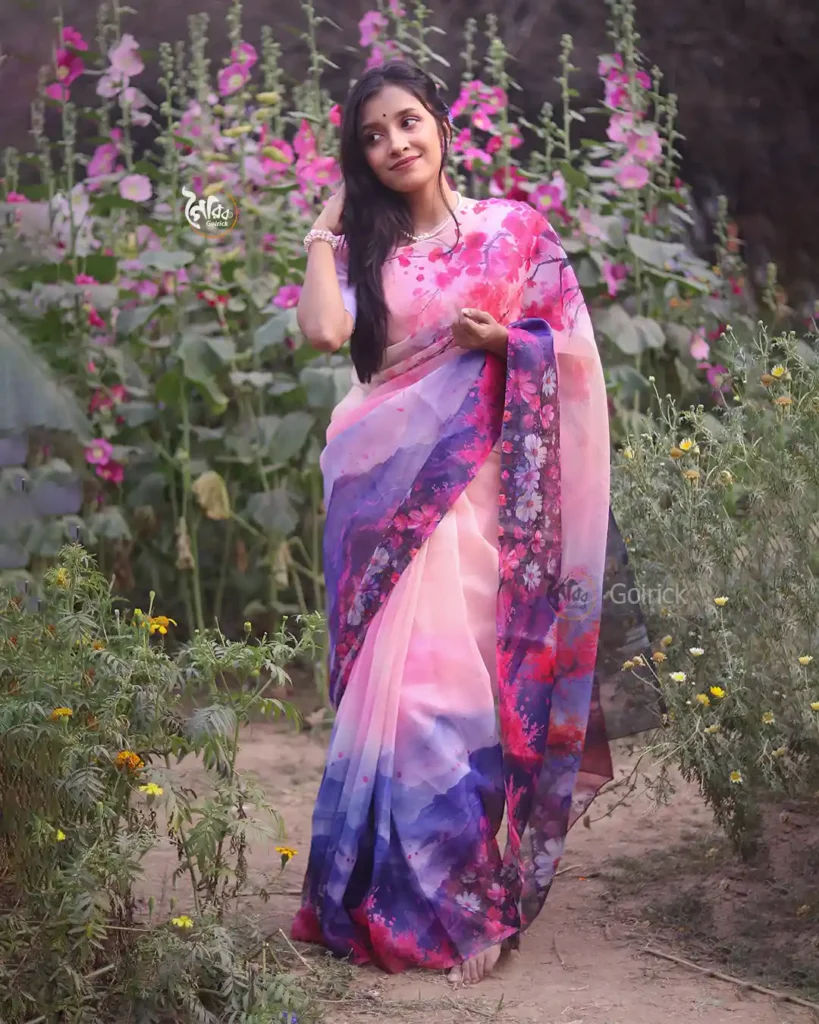 Kusumkali Premium Moslin Saree